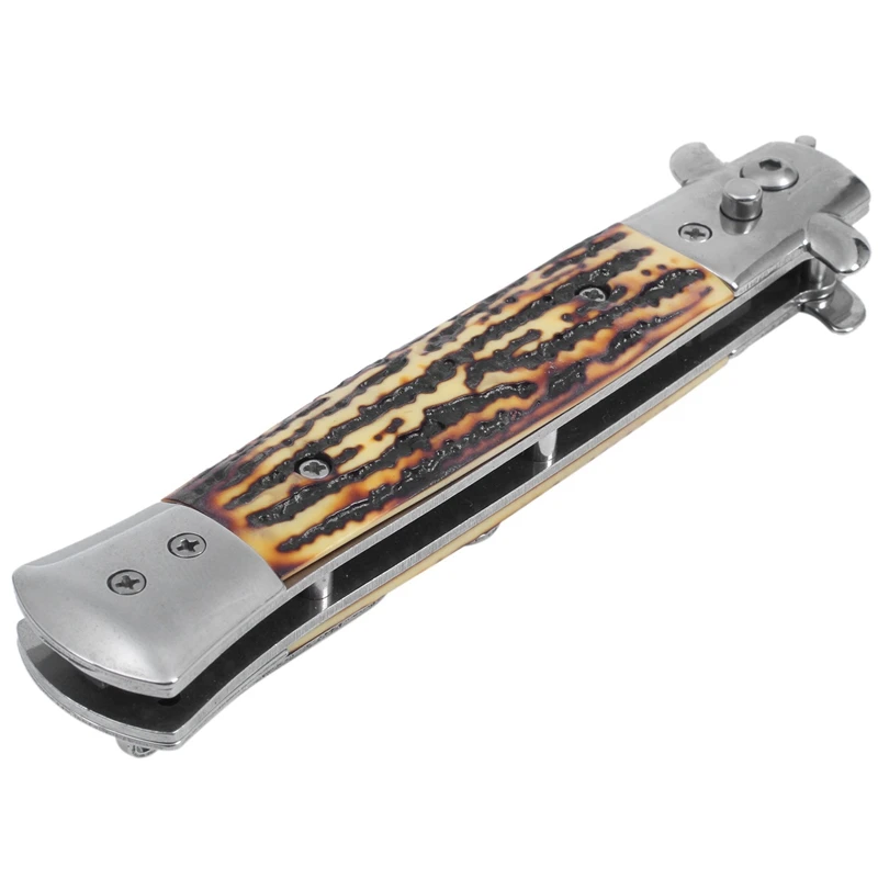 Peine automático de acero inoxidable para hombre, 1 piezas, cuchillo plegable, accesorios para cortar el pelo, cuchillo de bolsillo