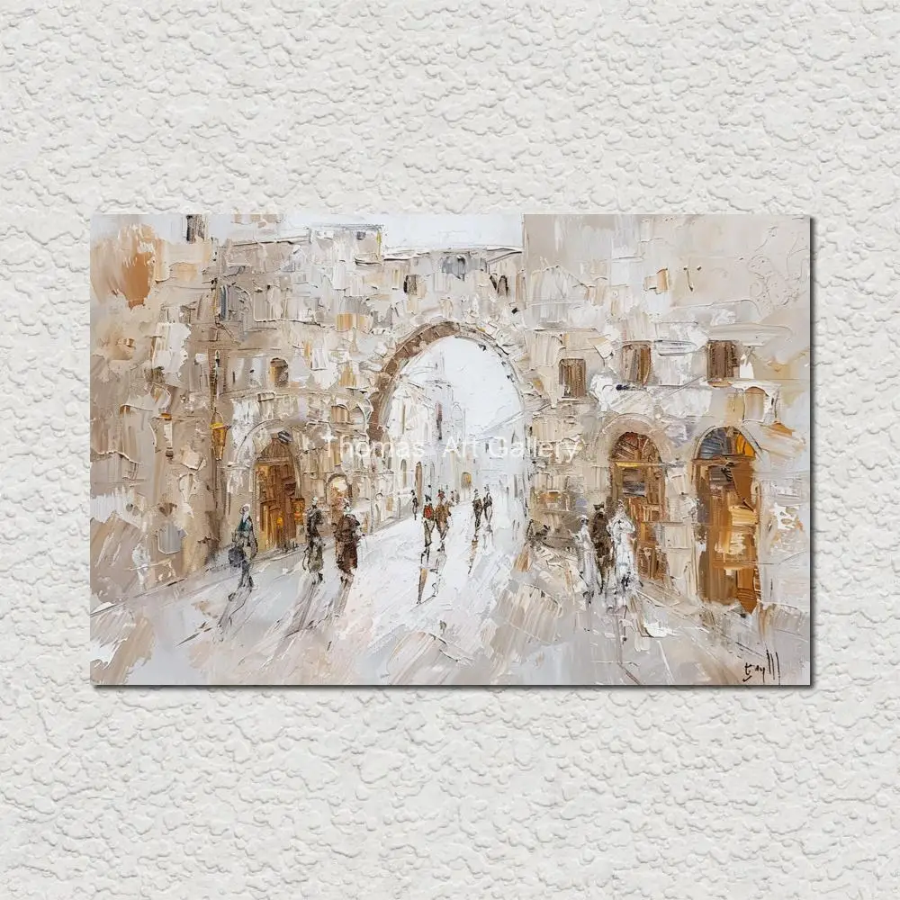 Jewish Kotel Art Canvas Prints Abstract Judaica Painting Visiting Old City Jerusalem Poster HD Printed Picture Restaurant Decor