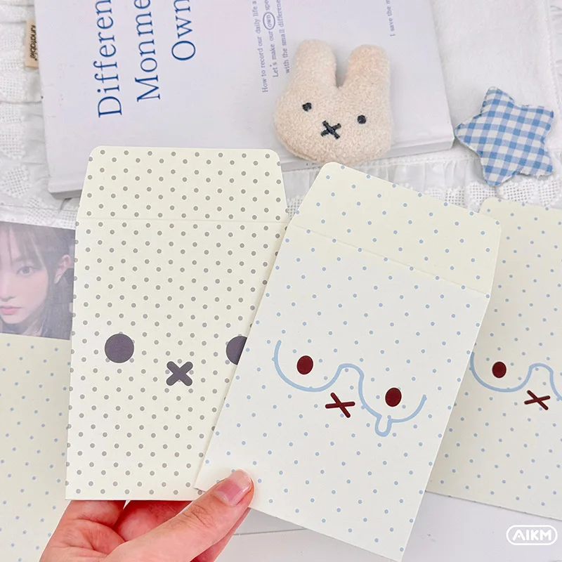 MINKYS Kawaii10pccs/Pack Ins Style Kraft Paper Mini Envelopes Photocard Sleeves Packaging Supplies Aesthetic Wrapping Bags