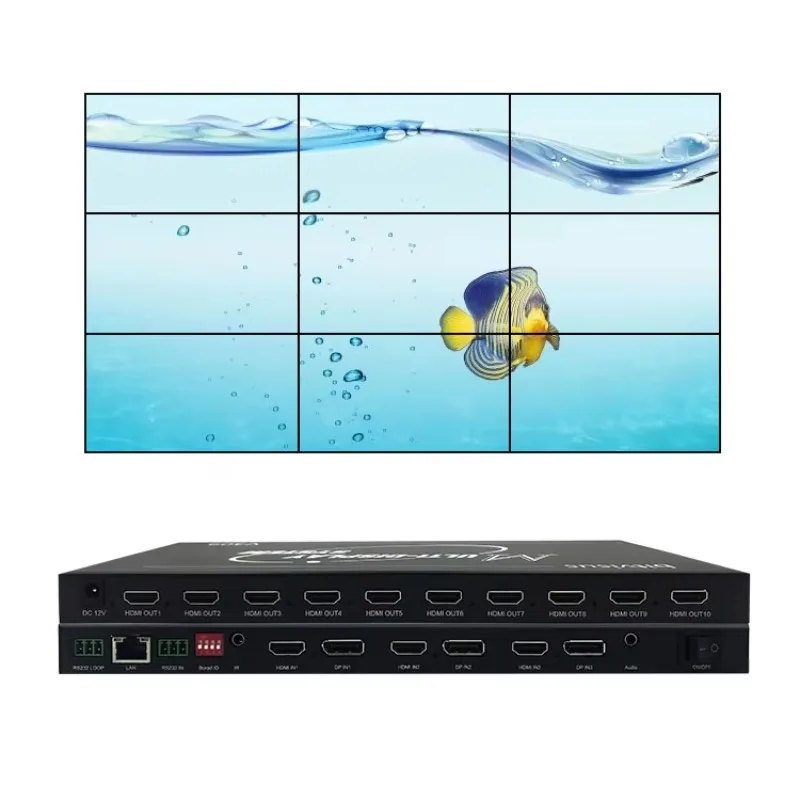 Hot Selling Factory 4K 6K 8K Professional Video Wall Processor HDMI 1X2 2X2 1X7 1X8 1X9 2X2 Audio Video & Lighting