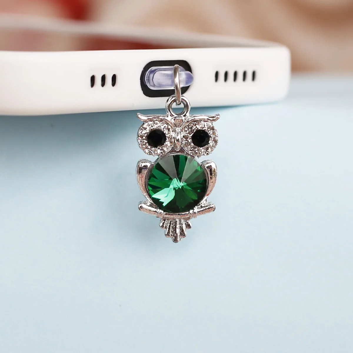 

Beautiful Water Diamond Owl Mobile Phone Dust Plug Pendant Accessories Decoration For Iphone For Samsung Type-c Port Polychrome