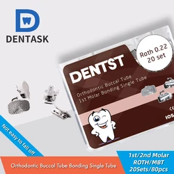 Dentistry Orthodontic Tubes 20Sets/80PCS Roth Mbt 22 Brackets Braces Kit for Teeth Dental Materials 1st/2nd Molar Buccal Tube