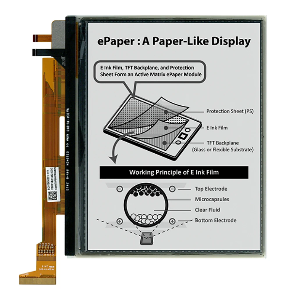 

ED070KH4 Eink 7inch e-book display screen high-definition electronic paper 1264 x 1680 ink screen Carta 1300 300ppi 16 Gray Leve