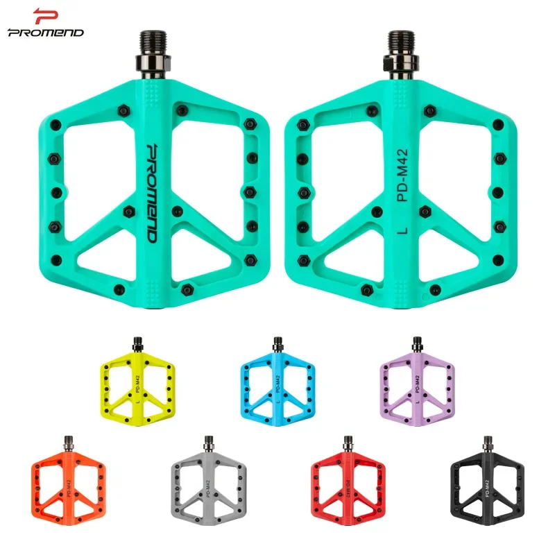 PROMEND Mountain Bike Pedals Ultralight Seal Bearings Nylon Flat Platform Cycling Anti-Slip for BMX MTB Road Bicycle Accessorie