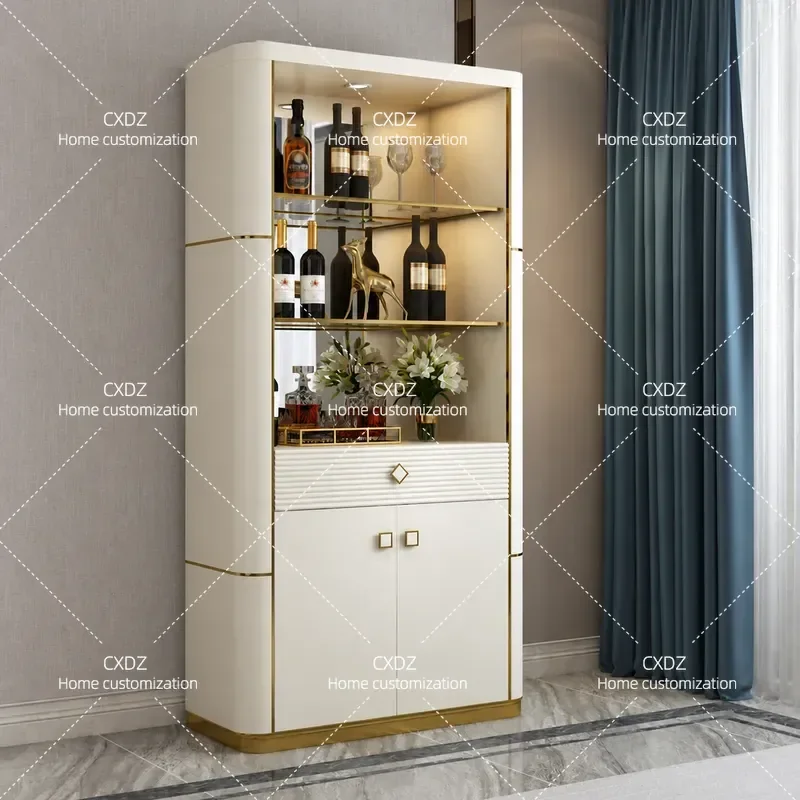 Light Luxury Wine Cabinet Wall Mounted Custom Dining Room Locker Italian Style Living Room Partition Hall Cabinet High End