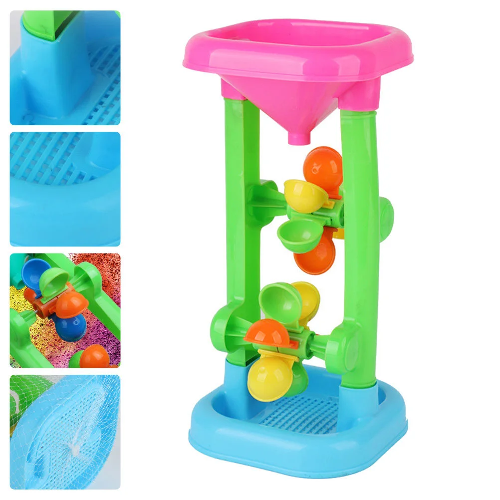 Hourglass Beach Table Toy Water Sand Wheel Windmill Summer Toys Kids Toddler Set