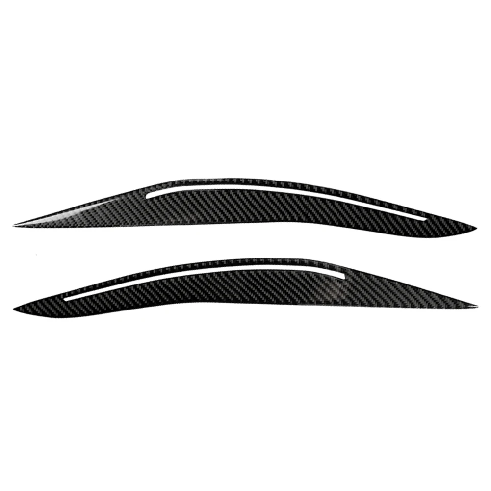 1Pair Carbon Fiber Car Headlight Eyebrows Eyelids Cover Trim For BMW 5 Series F10 Sedan 2011-2017