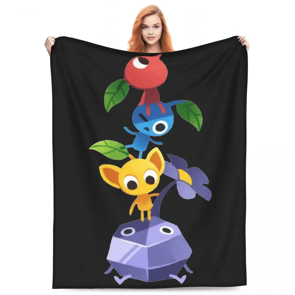 

Funny Pikmin Meme Blanket Flannel Print Gamecube Relax Soft Throw Blankets for Home Travel Bedspreads