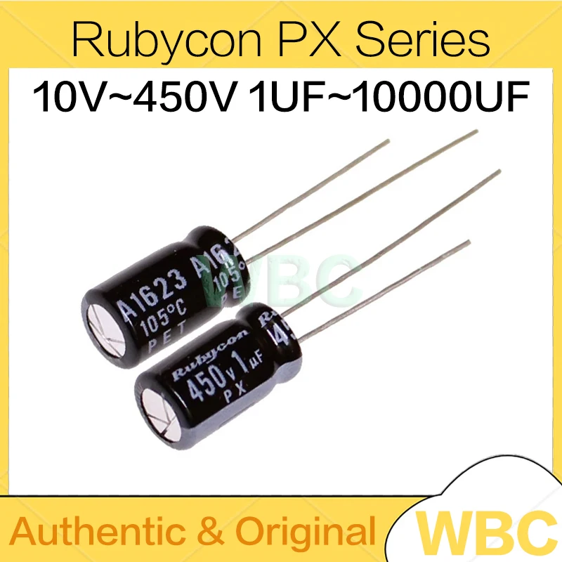 10Pcs/Lot Rubycon PX Electrolytic Capacitor 1UF~10000UF 10V 16V 25V 35V 50V 63V 100V 250V 400V 450V 4.7UF 10UF 33UF 220UF 680UF