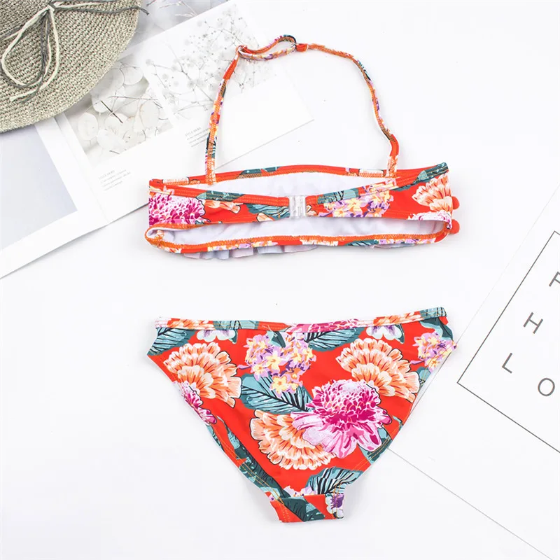 Falbala Kids Girls Bikini 2024 New Print Girls Bikini Kids Swimwear costume da bagno Summer Children Biquini Infantil costume da bagno A156