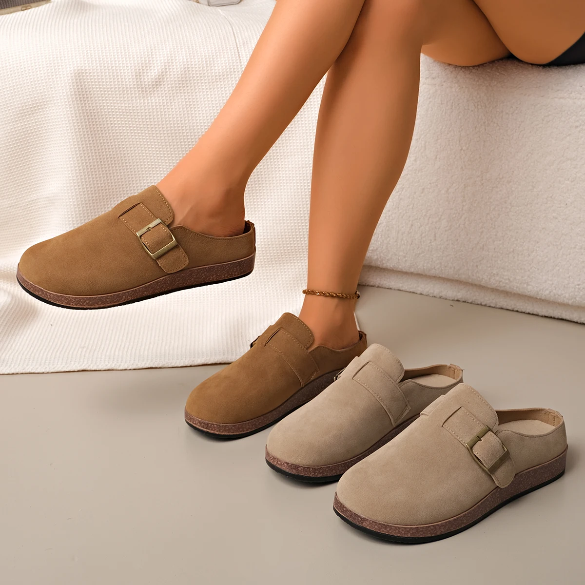 

Женские тапочки на плоской подошве с закрытым носком, новые летние пробковые туфли-лодочки на платформе для женщин, повседневные сабо, сандалии, уличные шлепанцы на плоской подошве, женские шлепанцы