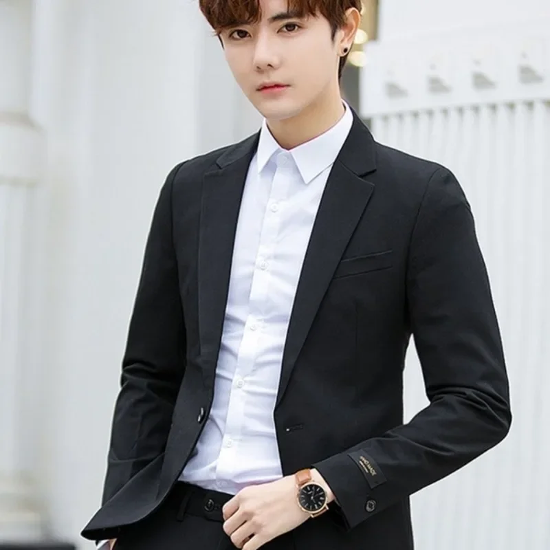 

Весенне-осенние однобортные мужские костюмы и пиджаки, модная мужская куртка 2025 года, простая повседневная модная мужская одежда, пальто высокого качества
