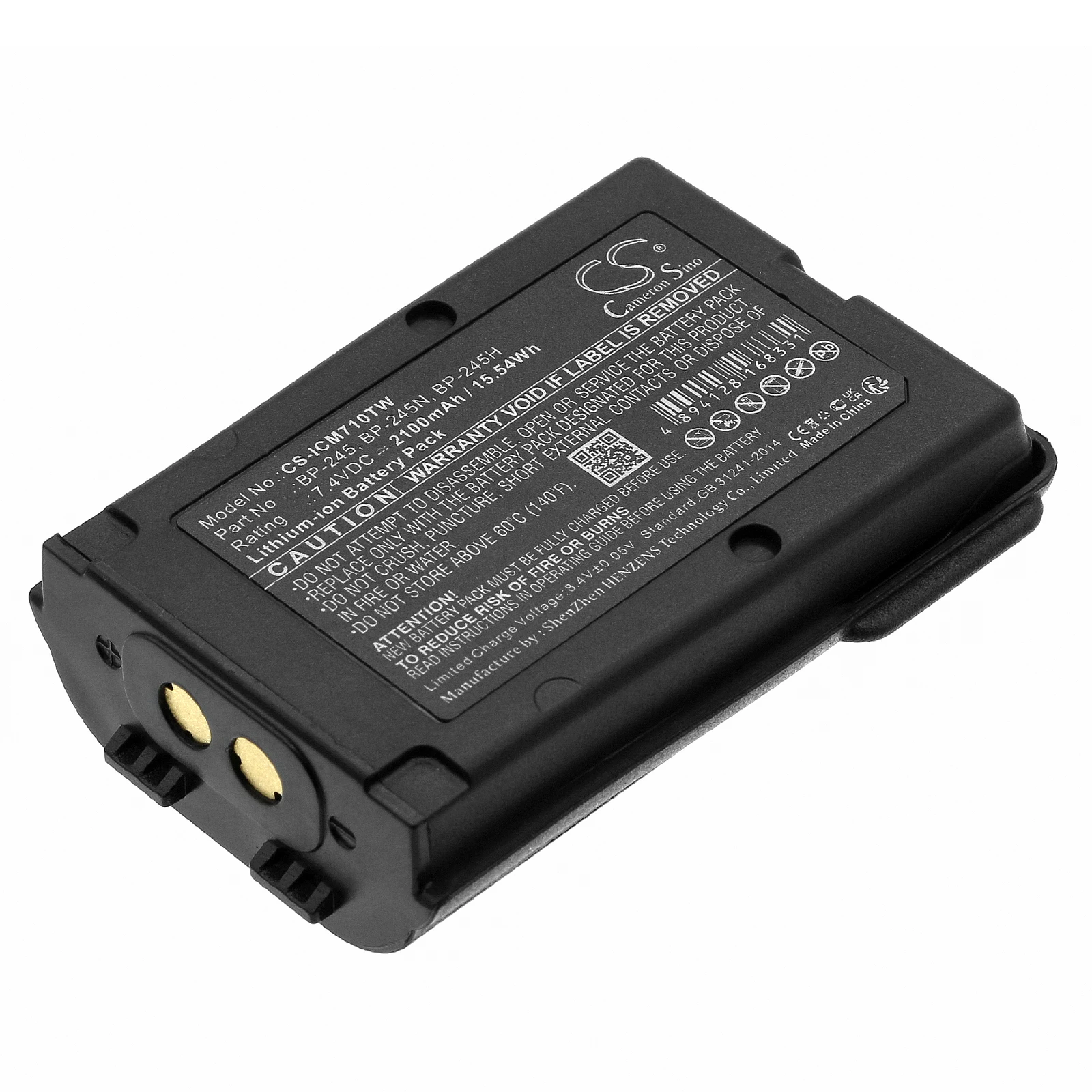 

Li-ion Two-Way Radio Battery for Icom, 7.4V, 2100mAh, Compatible Models: IC-M71, IC-M72, IC-M73, IC-M73 Euro, IC-M73 Plus