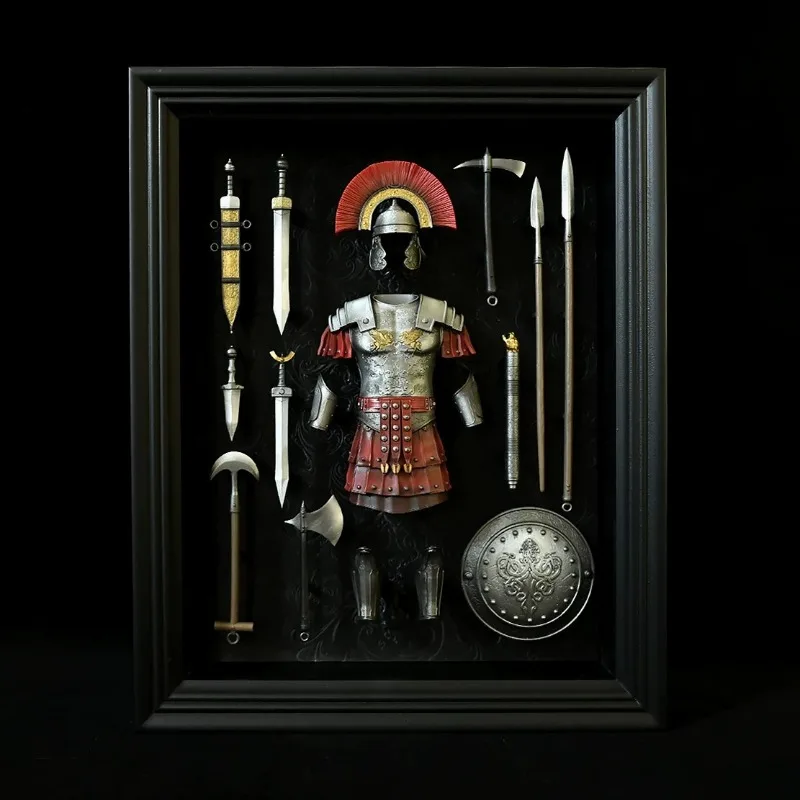 Dragon Flying and Rabbit Dance Desktop Decoration Resin Ornament Roman Centurion Armor Photo Frame