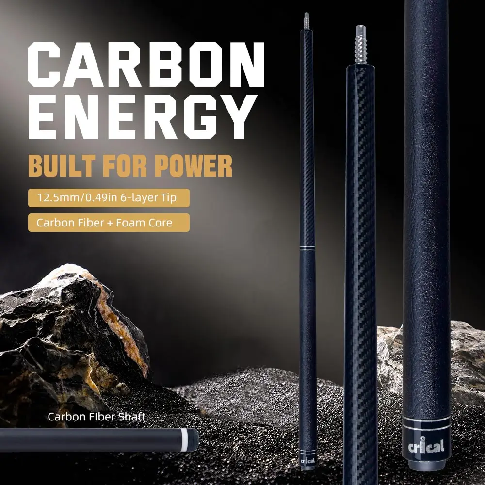 

CRICAL VP Carbon Fiber Pool Cue Stick with Leather Grip Professional taper 12.5mm for Professional Billiard cue stick