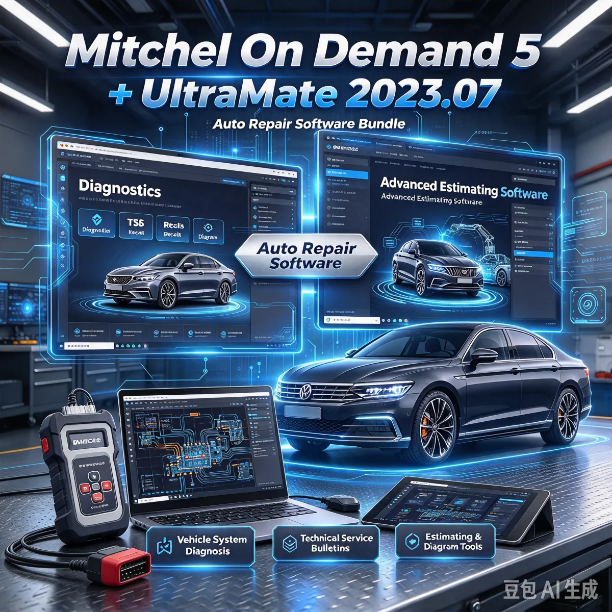 Auto Repair Software Mitchel On Demand 5 Diagnostics TSBs Recalls Diagram+Mitchel UltraMate 2023.07 Advanced Estimating Software