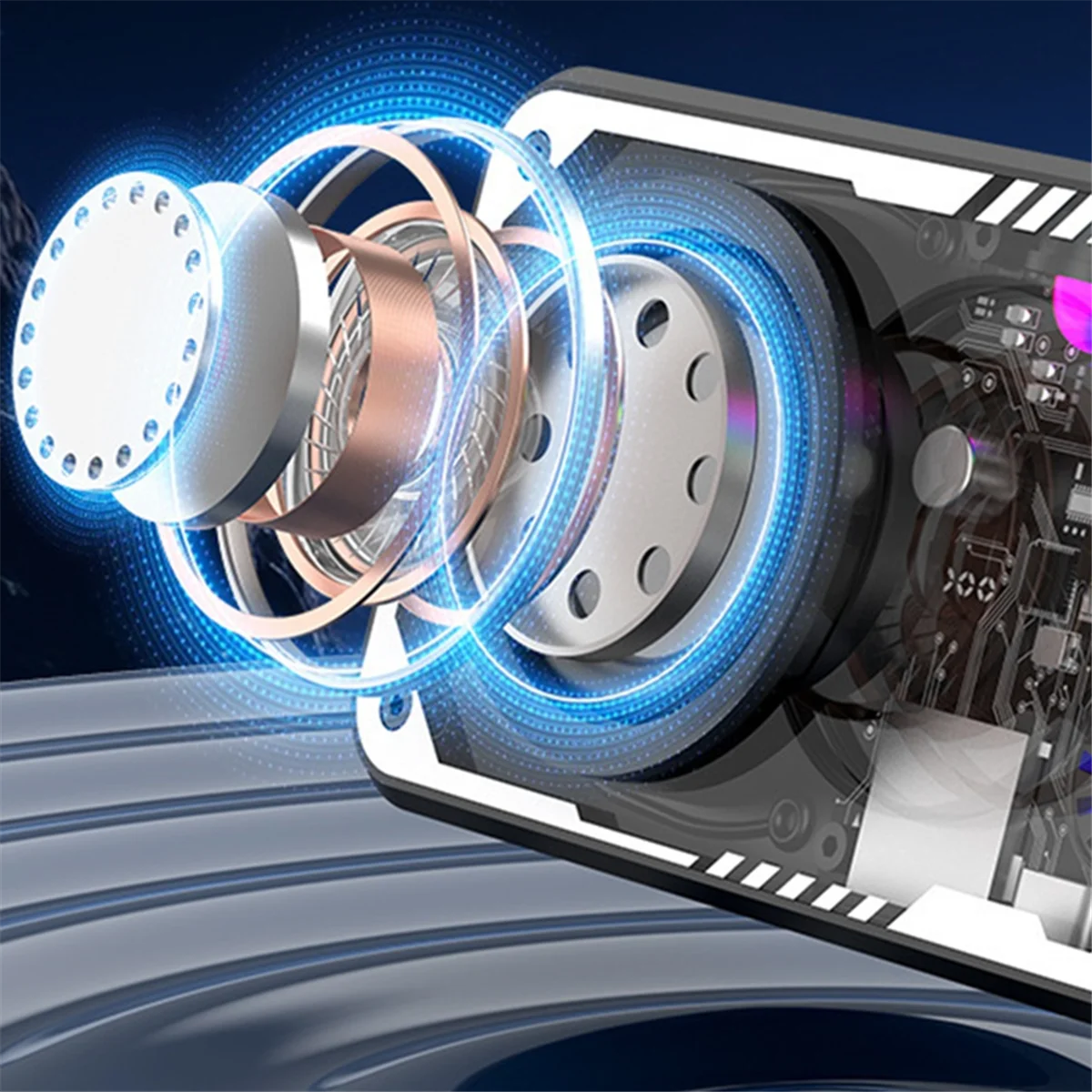 مكبر صوت صغير ذكي محمول متوافق مع بلوتوث 5.3 مع ضوء LED ملون شفاف Mecha Type-C شحن B