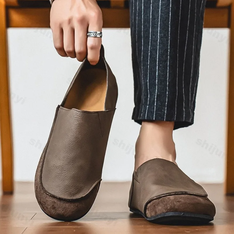 

Осень 2024, мужские лаконичные однотонные повседневные туфли с открытым носком, модные трендовые универсальные удобные кроссовки на плоской подошве