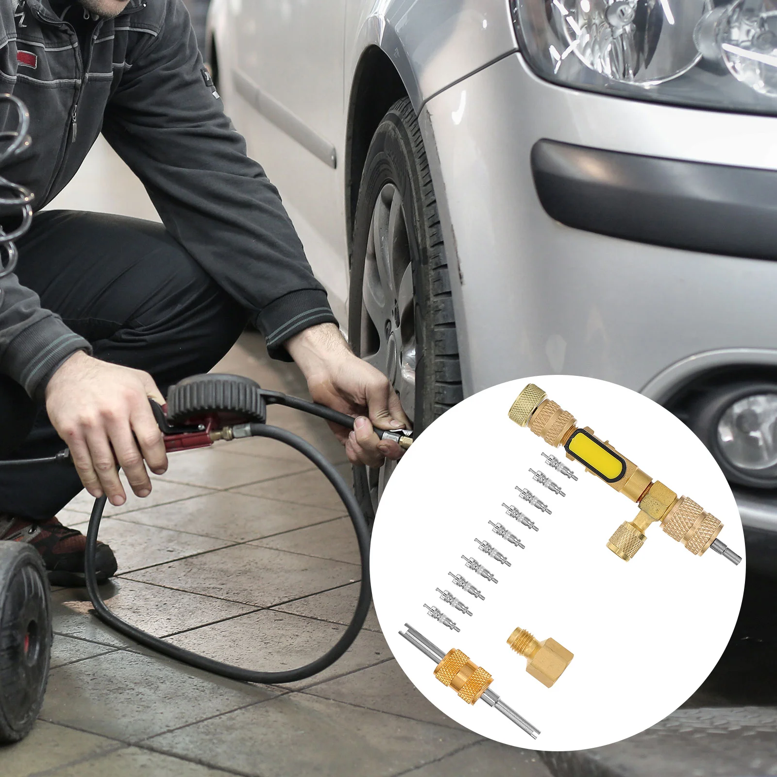 

1Set Valve Core Remover Installer Durable Tool Professional Spool Removal Easy Carry Use Dual Size R410a Systems