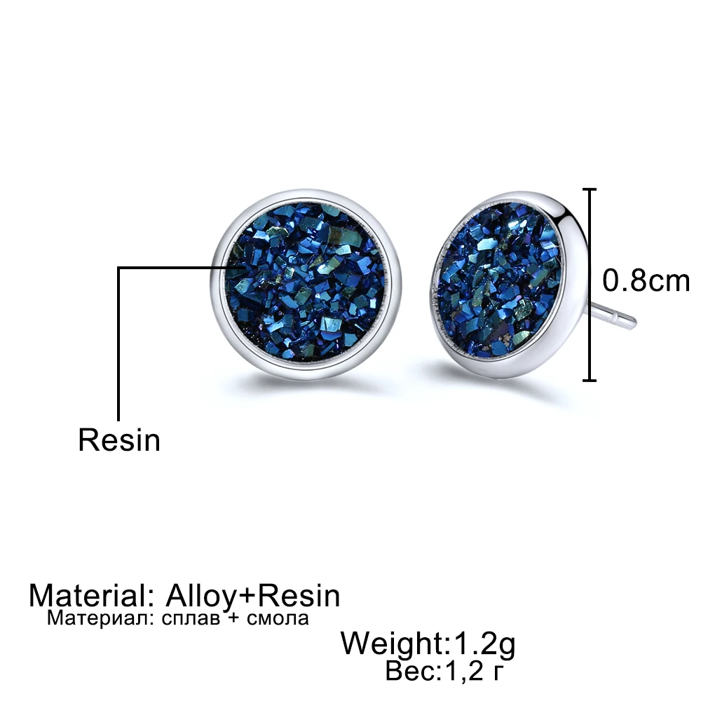 DAXI Bling Earring Sets 6 Pairs / Set Mixed Color Cute Round Stud Earrings For Women Fashion Jewelry Birthday Gift Wholesale