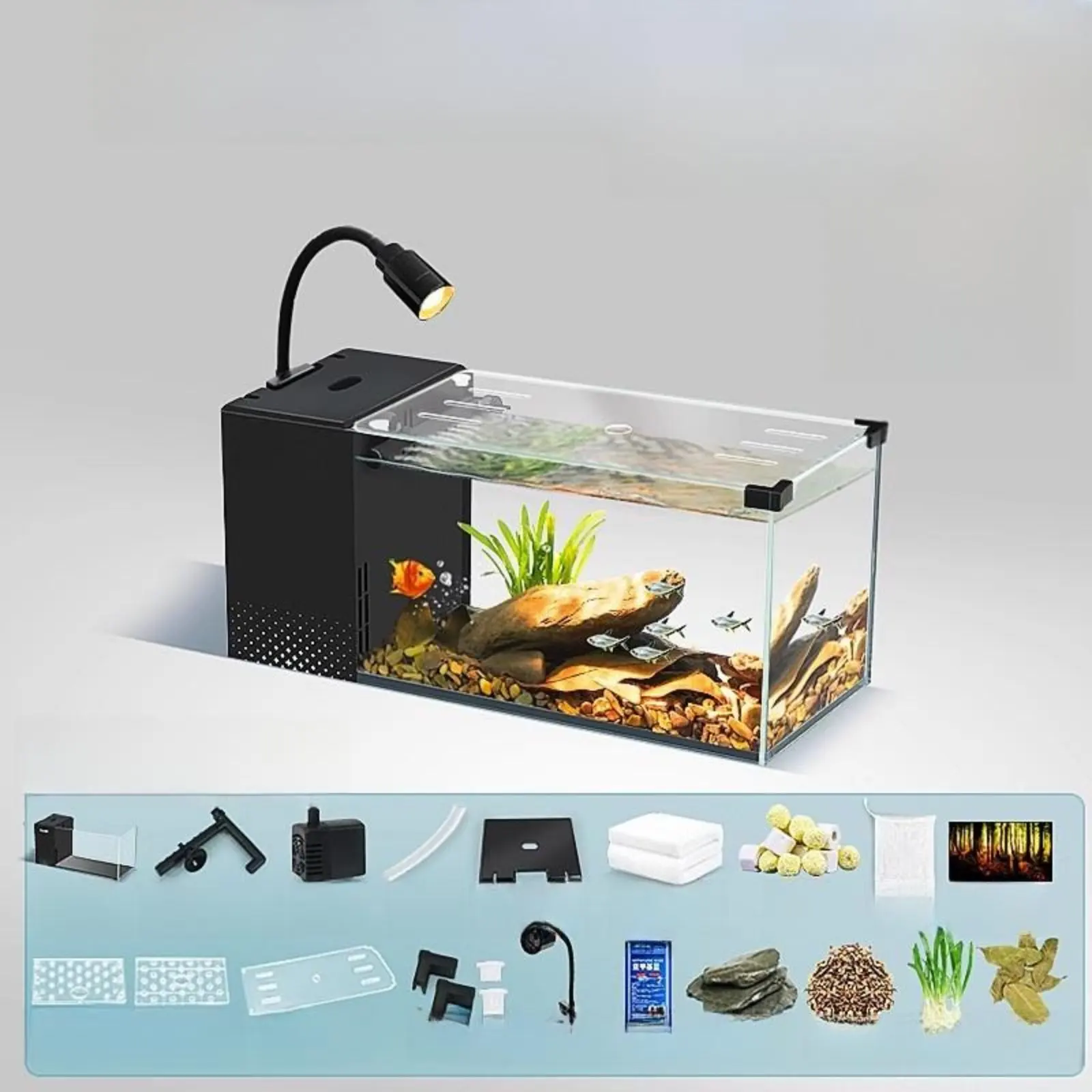 

Настольный водный среда обитания с прозрачным стеклом и очистителем