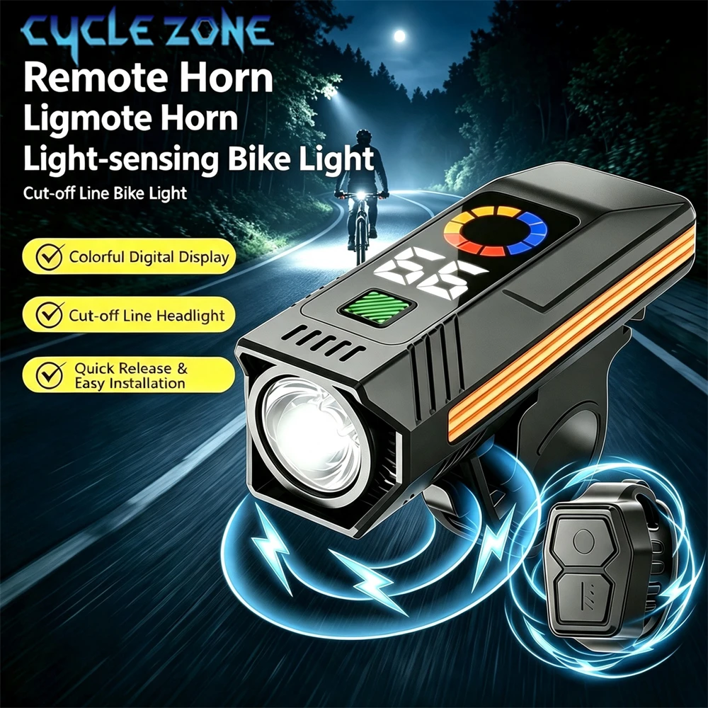 High Brightness Bicycle Front Light Multi Lighting Modes Bike Headlight Portable Type-C Rechargeable Cycling Safety Head Lamp