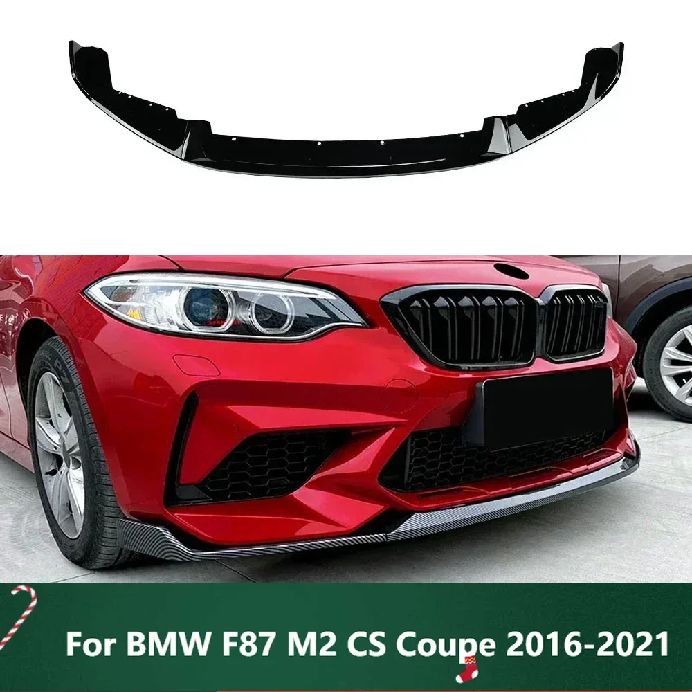 

New！Front Bumper Lip Body Kit Spoiler Splitter Bumper Canard Lip Splitter Car Accessories For BMW F87 M2 CS Coupe 2016-2021