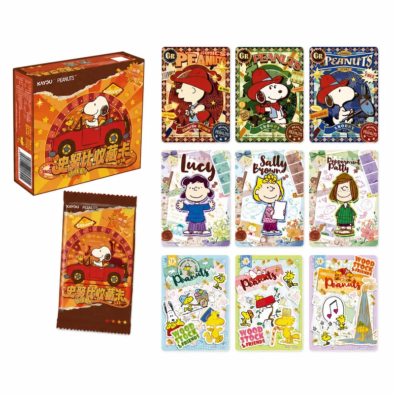 120pcs/Box Authentic Kayou Snoopy Trading Cards Buddy Pack Series 1 Booster Pack Complete Set Rare Foil Cards Collection Cards