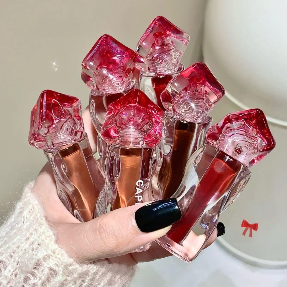 Non-Stick Cup 3g Mirror Lip Gloss Crystal Translucent Iridescent Lip Glaze Long-Lasting Hydrating Lip Tint For Girls Women
