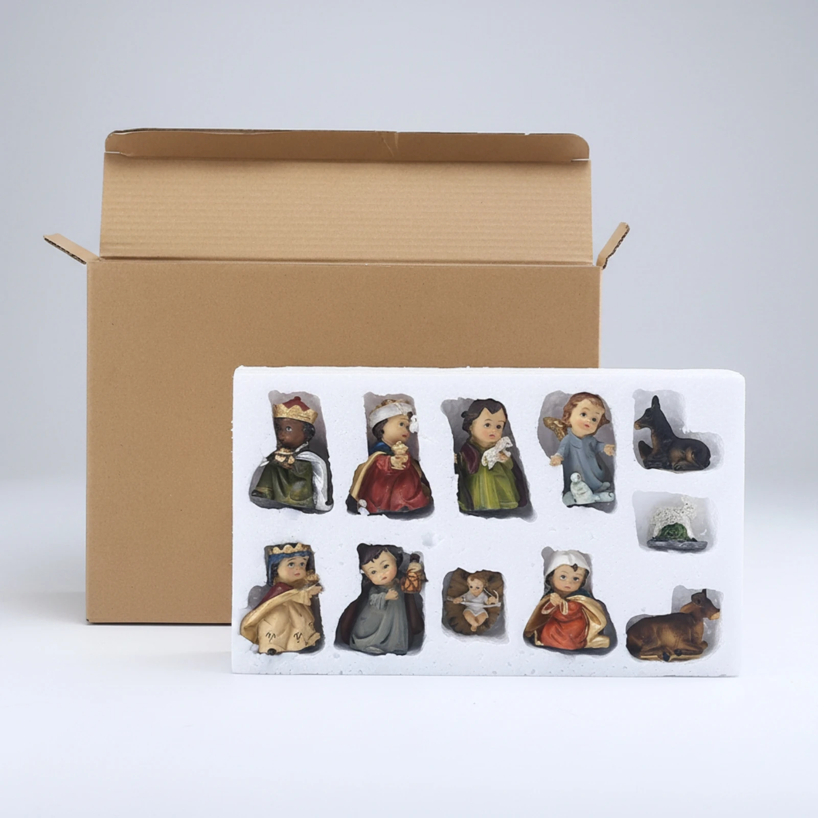 10 Pieces Tabletop Nativity Scene Classic Nativity Display with Figurines Decorations Indoor Ornaments Hand Painted for Families