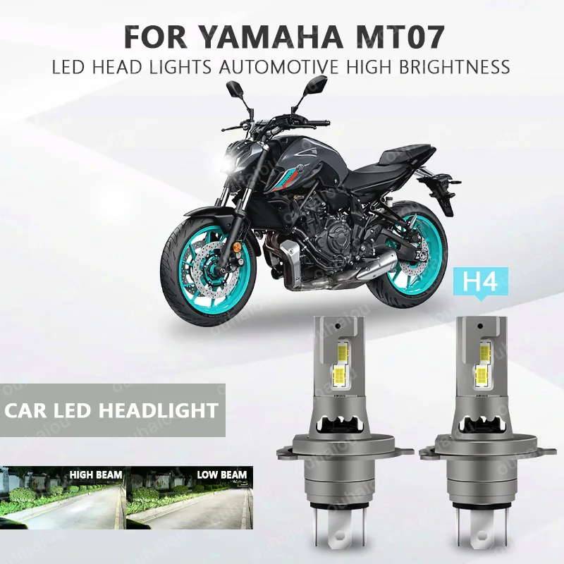 

2 шт. CANbus 6800lm для мотоцикла Yamaha MT07 H4, светодиодная линза, фара дальнего ближнего света, кафе Racer, эндуро HS1 9003, передняя лампа для мотоцикла