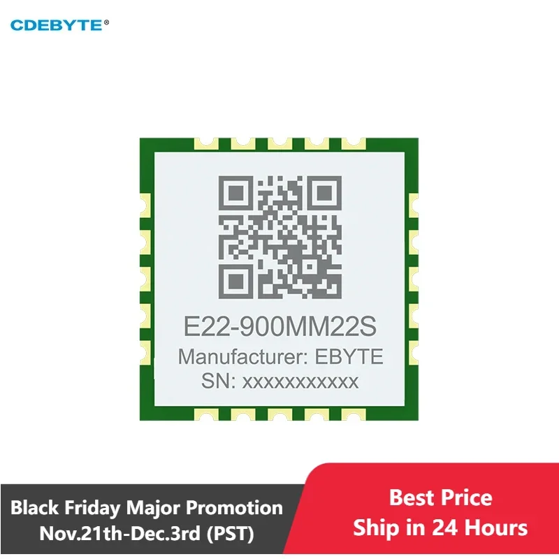 SX1262 LoRa Module 868/915MHz CDEBYTE E22-900MM22S Ultra-Small Size IPEX/Stamp Hole 21.5dBm 7KM SMD RF Transceiver Module