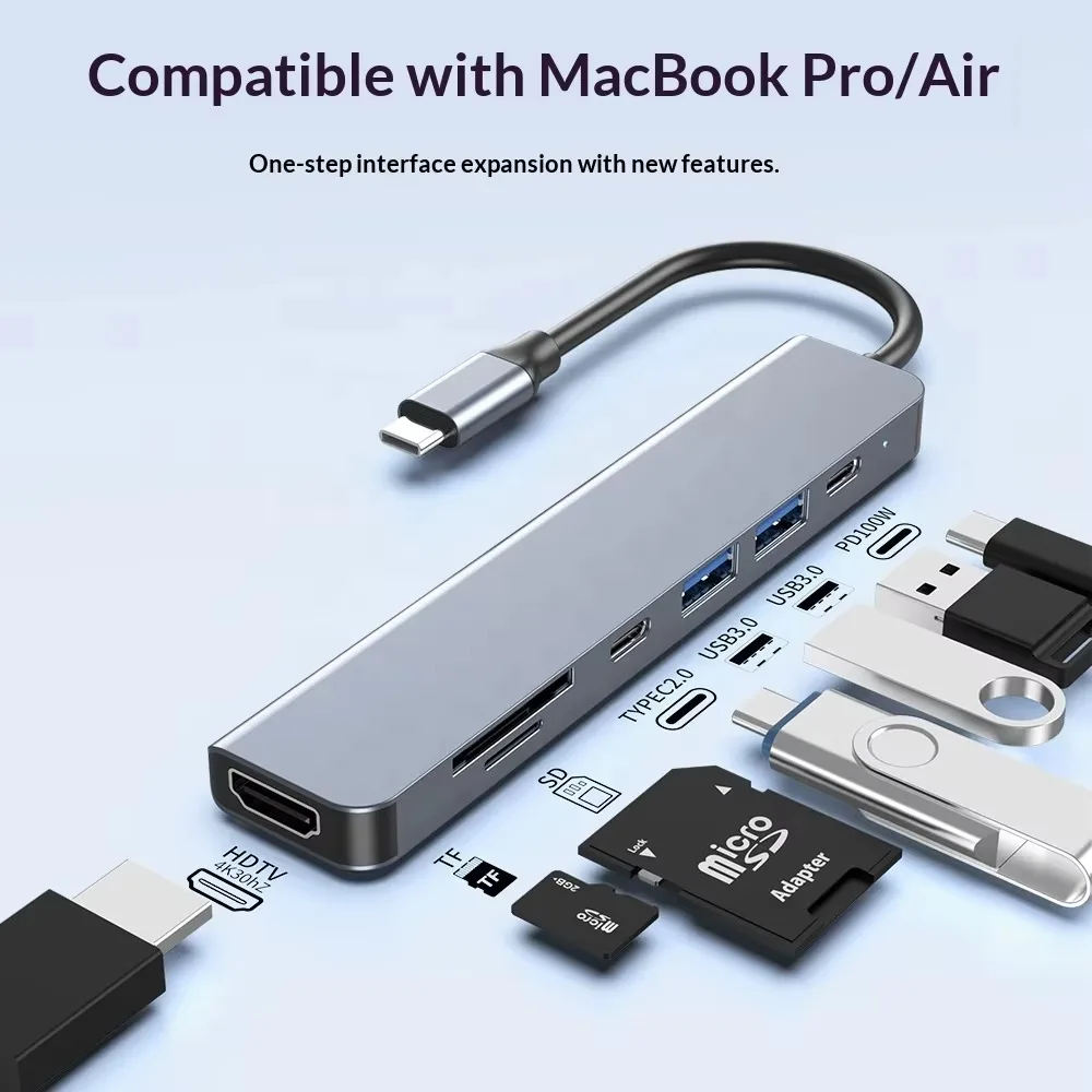 4K HDMI-Compatible USB 3.0 2.0 Type C PD Charging Dock for MacBook iPad Samsung S10 Dex TV Mouse Keyboard U Disk
