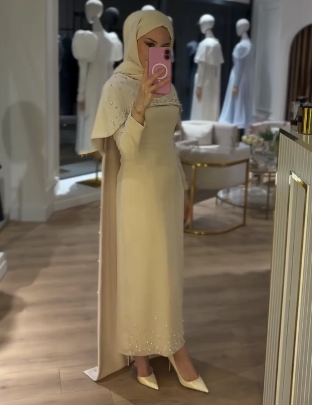 

Customized Formal Jersey Pleat Sequined Straight O-Neck Midi Bespoke Occasion Prom Dresses Sizes Available