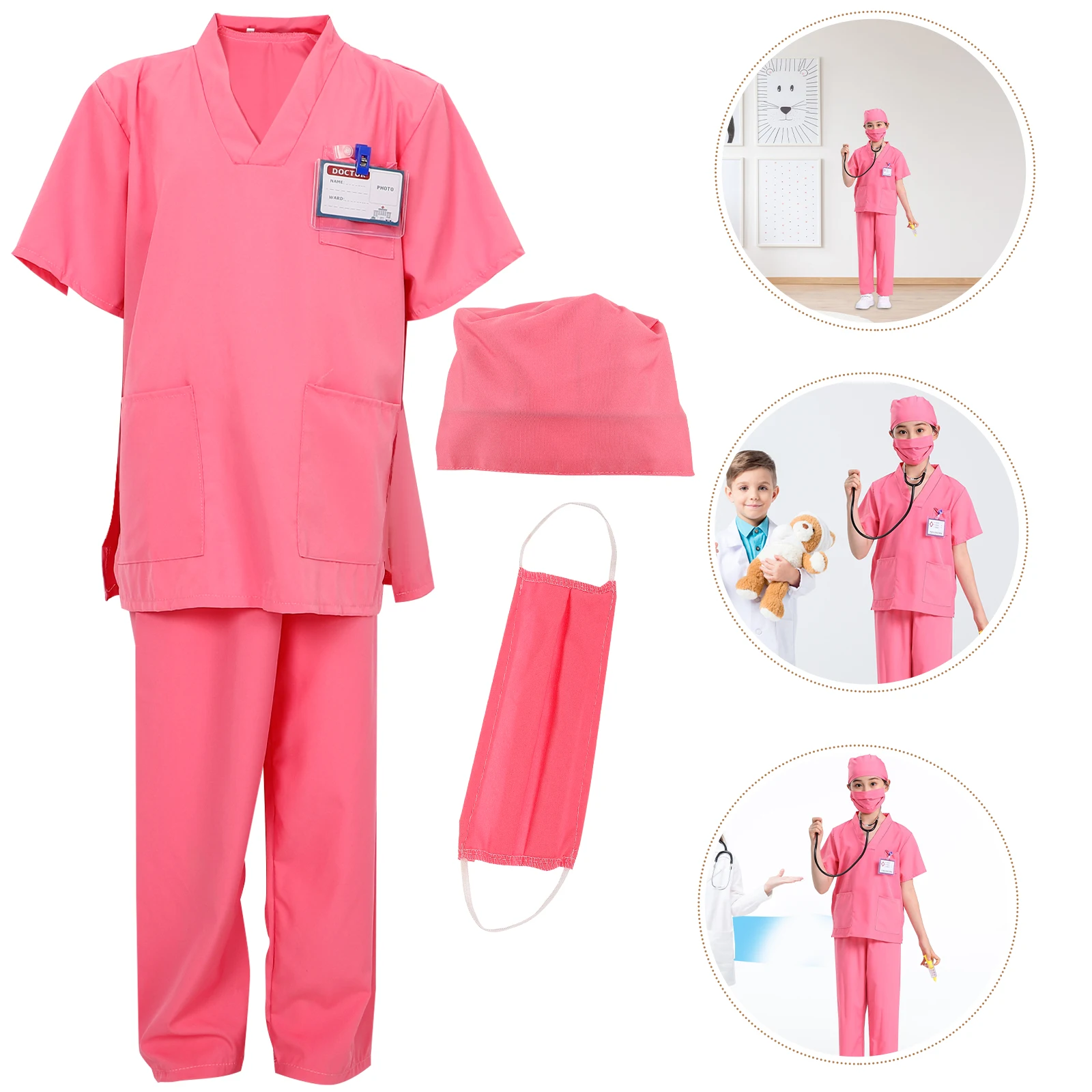 

1 set 1 Set Kids Costume Stylish Role Play Outfit For Party Cosplay Photo Activity Kids Doctor Clothes Cotton Washable Lab Coat