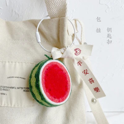 Fruit, lovers, lockets, key rings wool needlepoint kit wool felt needle felting pendant craft needlecraft DIY handmade