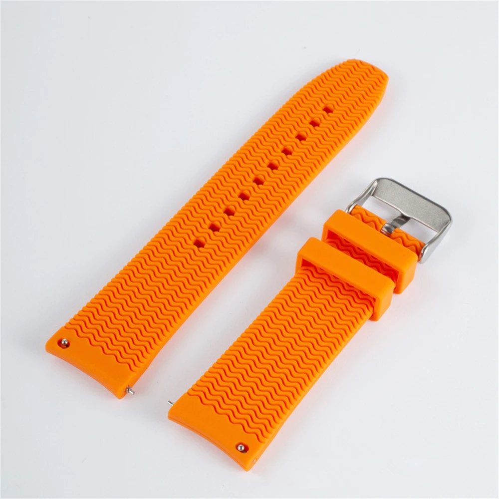 Универсальный изогнутый силиконовый ремешок для телефона 20 мм 22 мм для мягкого ремешка huawei водонепроницаемый ремешок для наручных часов