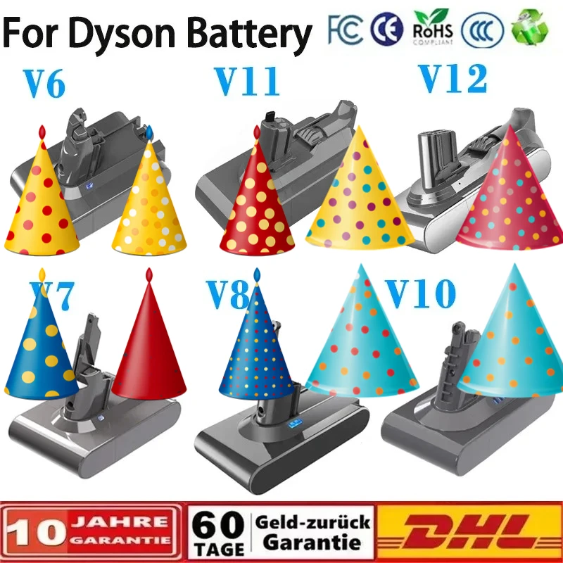 Vacuum Cleaner rechargeable Battery for Dyson V6 V7 V8 V10 V11Series SV07 SV09 SV10 SV12 DC62 Absolute Fluffy Animal Pro Bateria