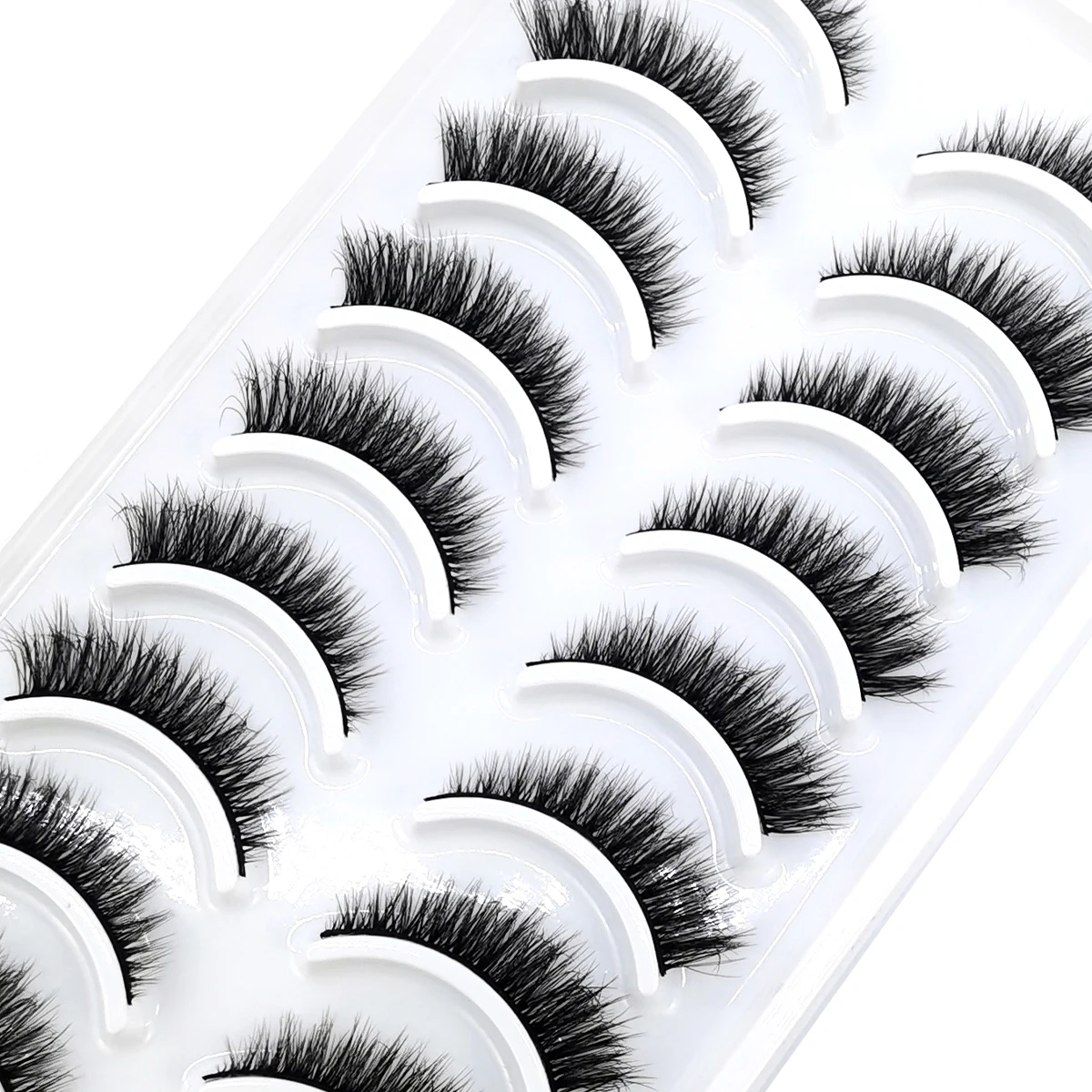 HBZGTLAD 10 pares de pestañas postizas largas naturales 3D pestañas postizas cruzadas suaves y esponjosas pestañas de Manga maquillaje de extensión de pestañas naturales tenues