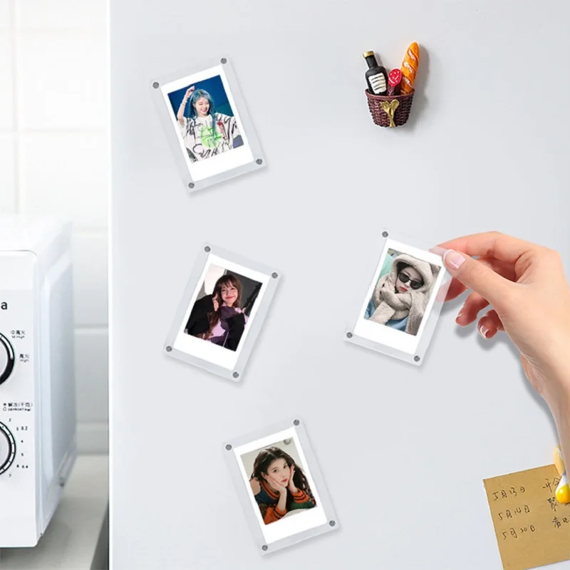 3-Inch Photo Frame Magnet Design For Polaroid Photo Frame Acrylic Magnetic Picture Frames Transparent Acrylic Card Display Stand