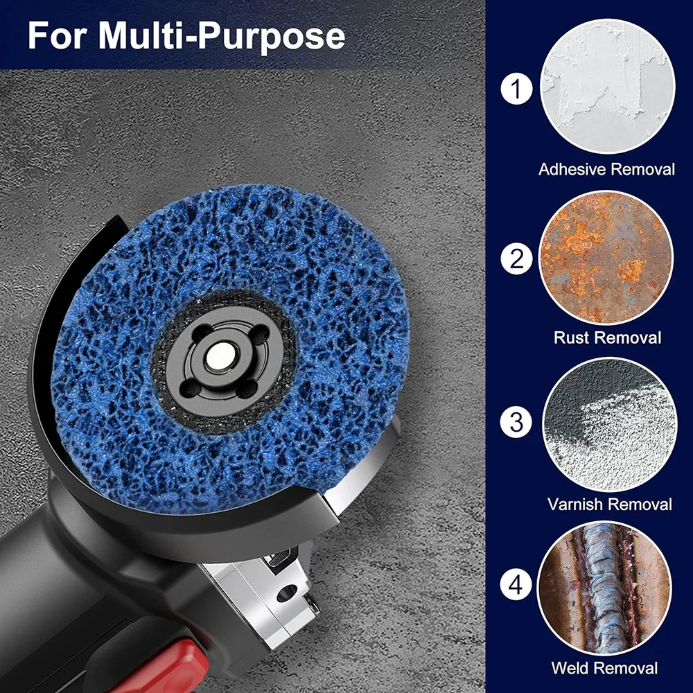

3PCS 100/115/125mm Poly Strip Disc Abrasive Wheel Paint Rust Removal Clean For Angle Grinder Metal Rust Removal Cleaning