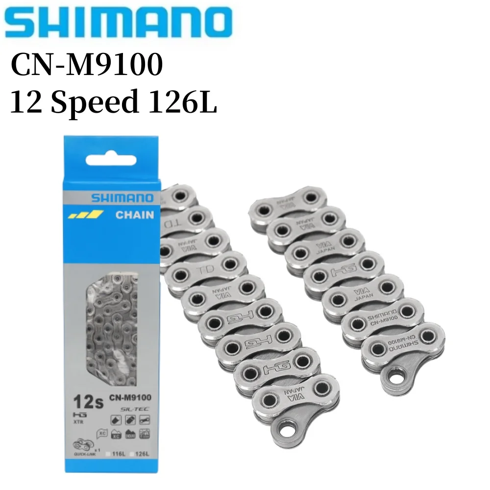 SHIMANO DEORE XTR CN M9100 XT M8100 SLX M7100 12 Speed Bicycle Chain 12V 126L MTB Mountain Bike Original Chains Bicycle Parts