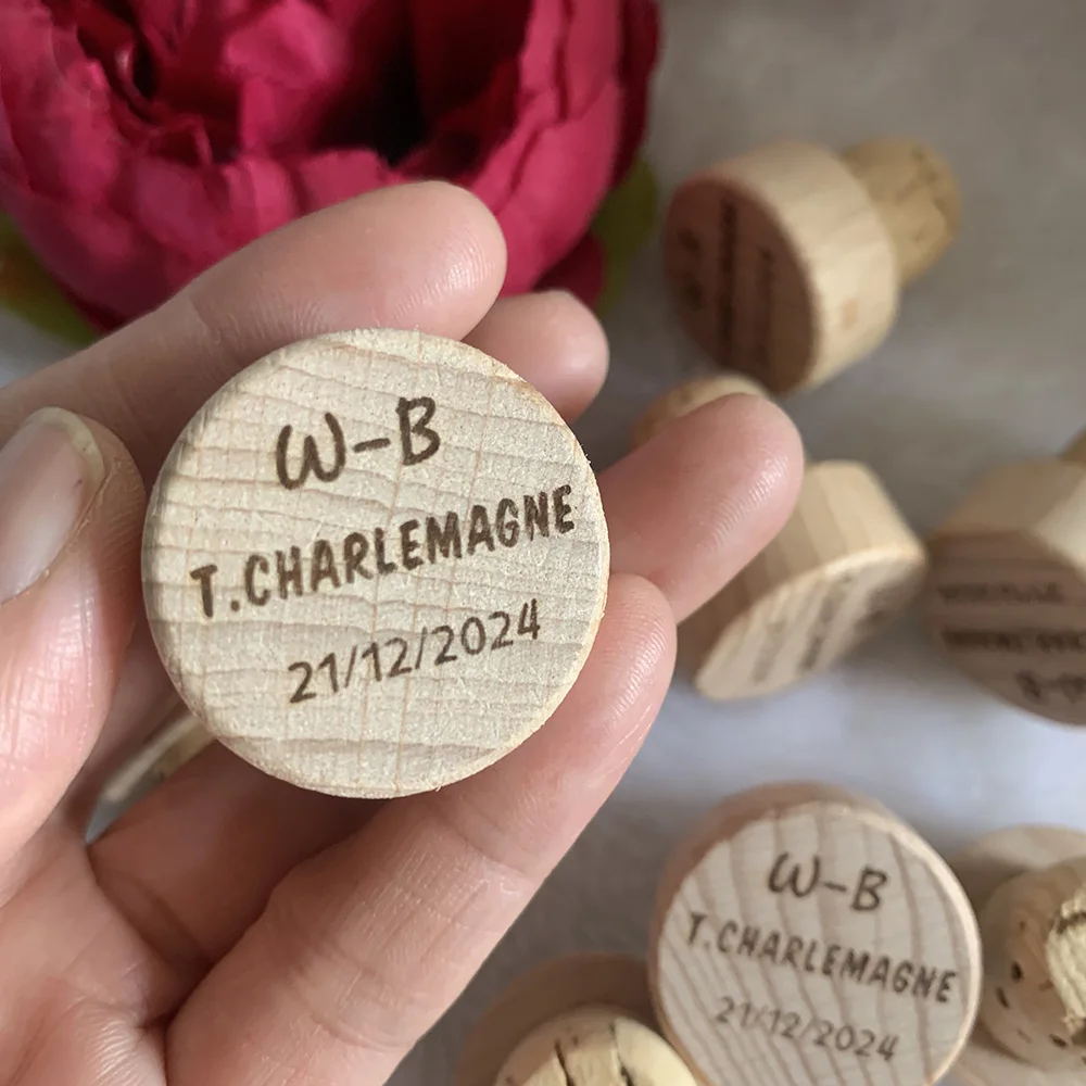 20/50/100pcs Custom Wine Cork Stopper Wedding Party Thank You Gift In Bulk for Guests Personalized Wooden Bottle Stoppers