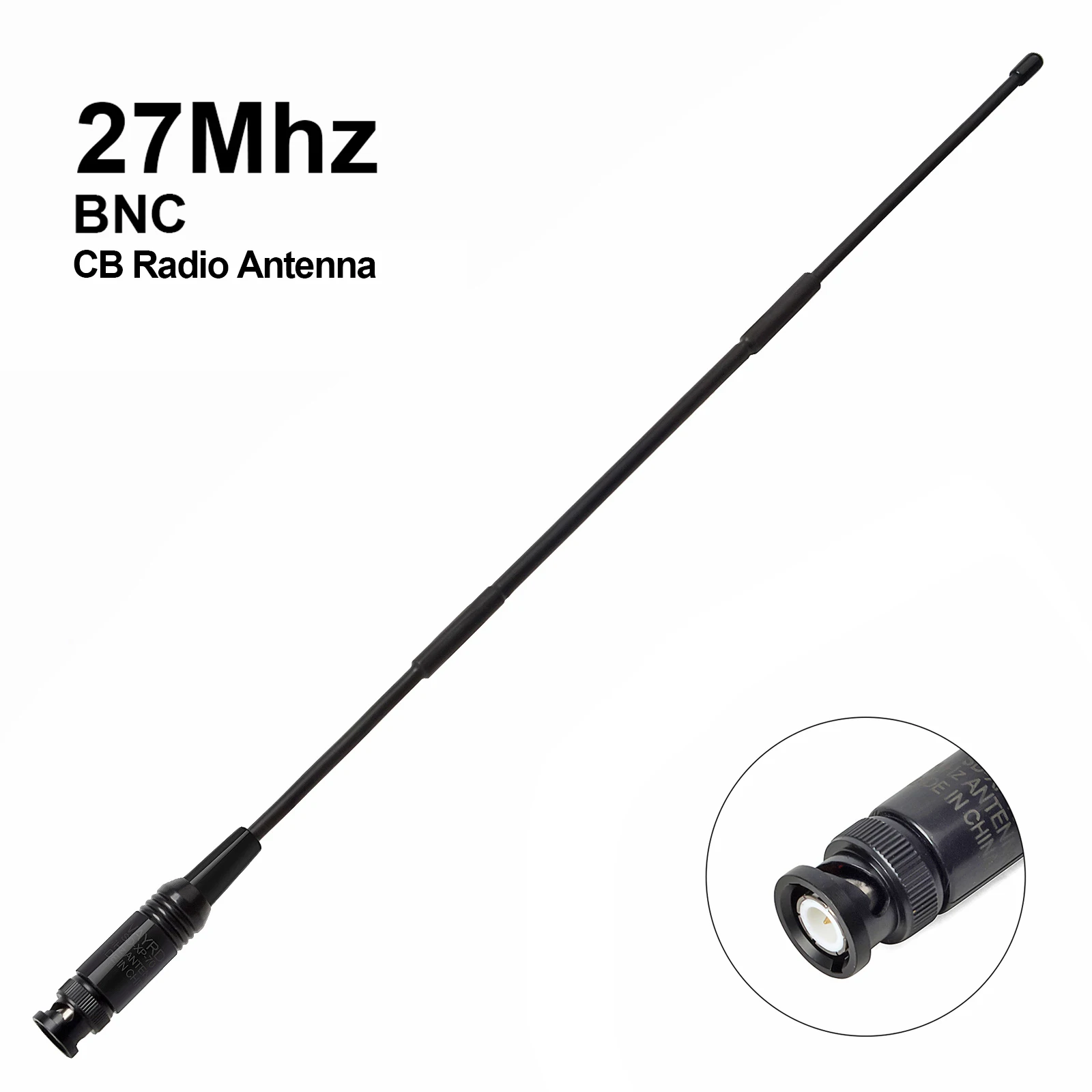 27MHz CB Radio Antenna, BNC-Male Flexible Soft Whip Radio Scanner Antenna for CB Handheld/Portable Radio with BNC Connector