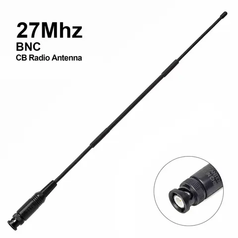 27MHz CB Radio Antenna, BNC-Male Flexible Soft Whip Radio Scanner Antenna for CB Handheld/Portable Radio with BNC Connector