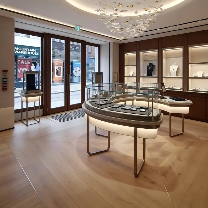 Jewelry Showcase Display Platform Custom Display Cabinet for Necklace Ring Retail Store