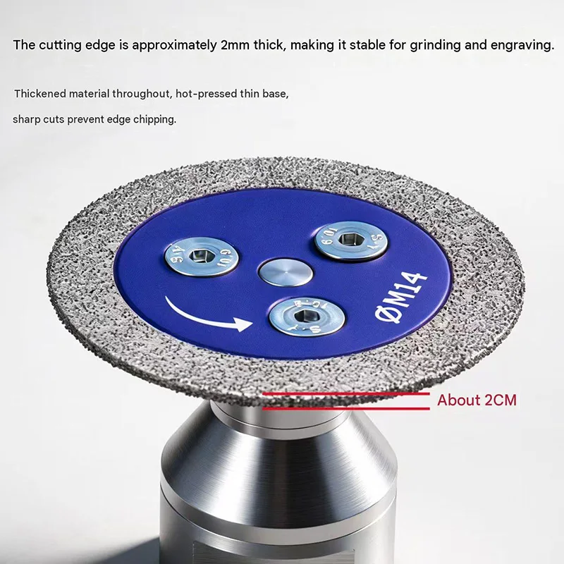 1PC 50mm Diamond Saw Blade with Thread Stone Cutting Disc Granite Sandstone Concrete Lettering Carving Grinding Tool view 4