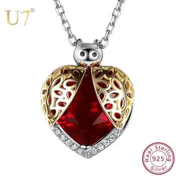 Collier pendentif CÔTÉ cinelle en argent regardé 925 pour femme, coeur rouge, ailes creuses, breloques CÔTÉ cinelle, bijoux en zircon cubique, contre-indiqué, U7, SC225, QC24