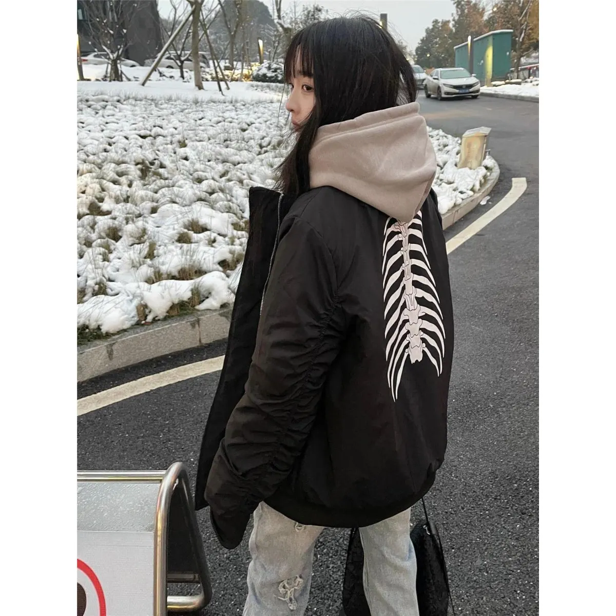 

Куртка Bla Skull Head Jaet 2025: Новая весенняя модель, пилотская куртка для пар, бейсбольная куртка, модная уличная одежда для молодежи