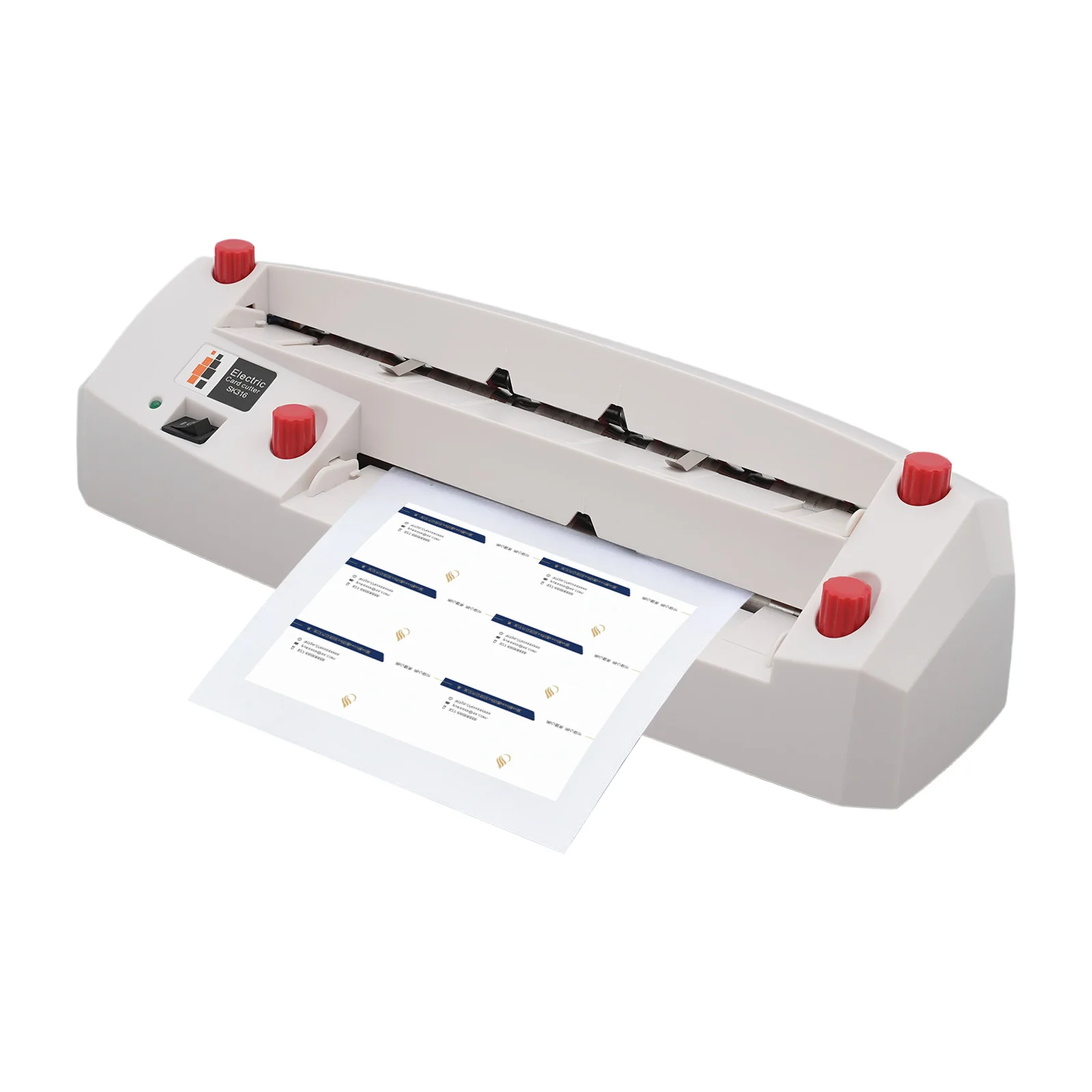 

Electric Automatic Business Card Cutter 20W 50rpm, Name Card Slitter with 9 Alloy Steel Blades, Name Card Cutting Machine